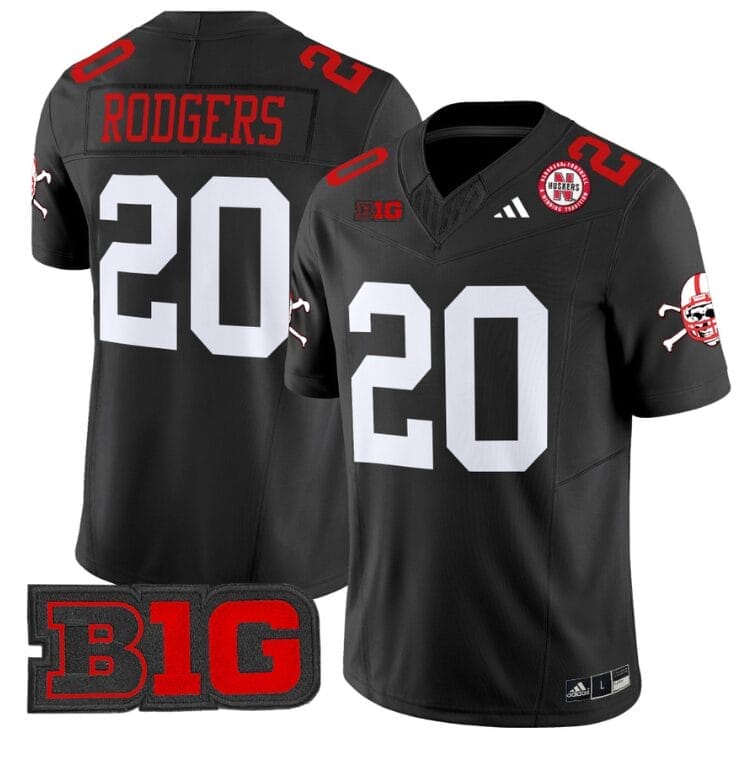 Johnny Rodgers Jersey #20 Nebraska Cornhuskers Vapor Limited Football Black