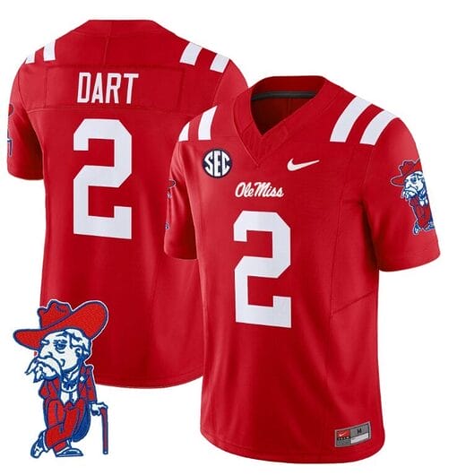 Jaxson Dart Jersey #2 Ole Miss Rebels Vapor Limited College Football Stitched Red