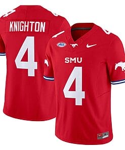 Jaylan Knighton Jersey #4 SMU Mustangs Icy College Football Vapor Limited Red