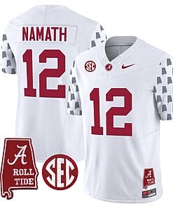 Joe Namath Jersey #12 Alabama Crimson Tide Vapor College Football Limited Stitched White