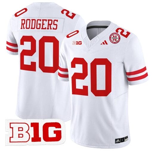 Johnny Rodgers Jersey #20 Nebraska Cornhuskers Vapor Limited Football White