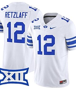 Jake Retzlaff Jersey #12 BYU Cougars Vapor Limited College Football Stitched White