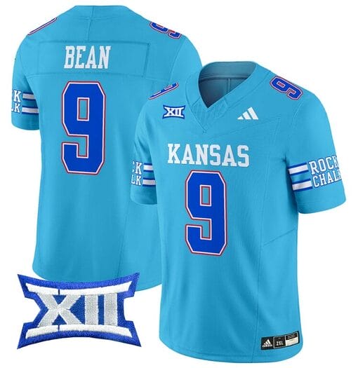 Jason Bean Jersey #9 Kansas Jayhawks 2024 Vapor College Football Vapor Limited Old Ku