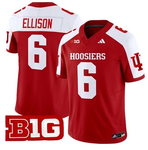 Justice Ellison Jersey #6 Indiana Hoosiers Vapor Limited Football Crimson Alternate