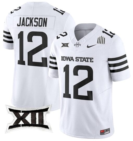 Jaylon Jackson Jersey #12 Iowa State Cyclones Vapor Limited College Football Stitched White Limited