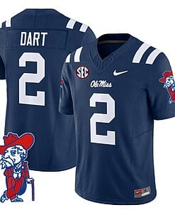 Jaxson Dart Jersey #2 Ole Miss Rebels Vapor Limited College Football Stitched Navy