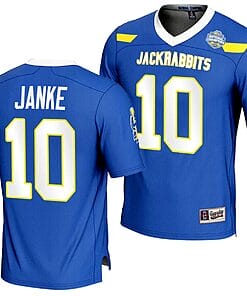 Jaxon Janke Jersey #10 South Dakota State Jackrabbits 2023 FCS Football National Champions Blue
