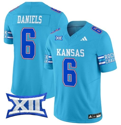 Jalon Daniels Jersey #6 Kansas Jayhawks 2024 Vapor College Football Vapor Limited Old Ku
