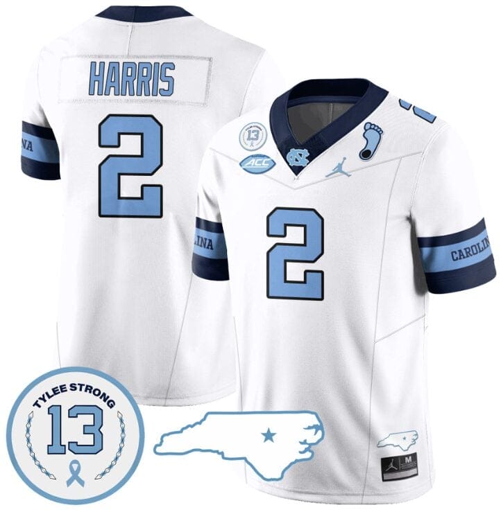 Jakeen Harris Jersey #2 North Carolina Tar Heels Vapor College Football Stitched Alternate White