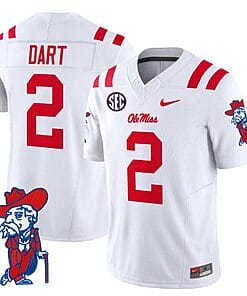Jaxson Dart Jersey #2 Ole Miss Rebels Vapor Limited College Football Stitched White
