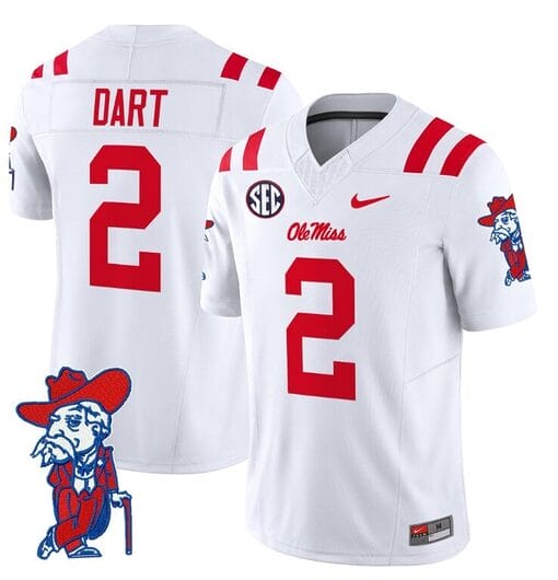 Jaxson Dart Jersey #2 Ole Miss Rebels Vapor Limited College Football Stitched White