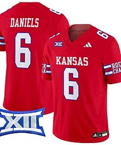 Jalon Daniels Jersey #6 Kansas Jayhawks 2024 Vapor College Football Vapor Limited Red