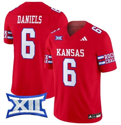 Jalon Daniels Jersey #6 Kansas Jayhawks 2024 Vapor College Football Vapor Limited Red