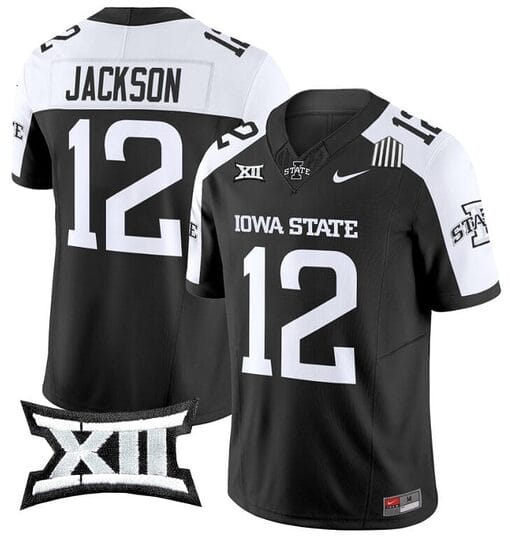 Jaylon Jackson Jersey #12 Iowa State Cyclones Vapor Limited College Football Stitched Black Alternate