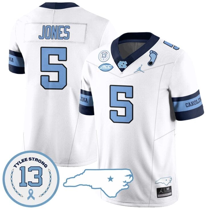 JJ Jones Jersey #5 North Carolina Tar Heels Vapor College Football Stitched Alternate White