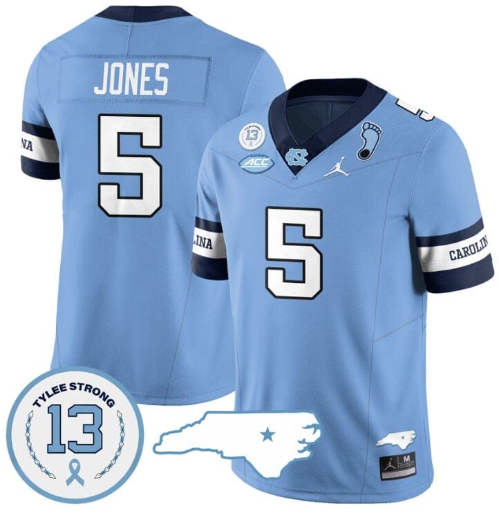 JJ Jones Jersey #5 North Carolina Tar Heels Vapor College Football Stitched Alternate BLue