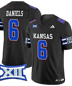 Jalon Daniels Jersey #6 Kansas Jayhawks 2024 Vapor College Football Vapor Limited Black