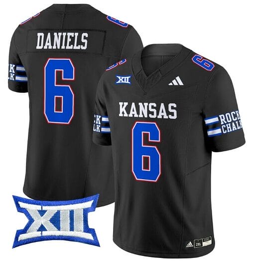 Jalon Daniels Jersey #6 Kansas Jayhawks 2024 Vapor College Football Vapor Limited Black