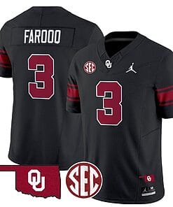 Jalil Farooq Jersey #3 Oklahoma Sooners Football Throwback Vapor Limited Stitched Black