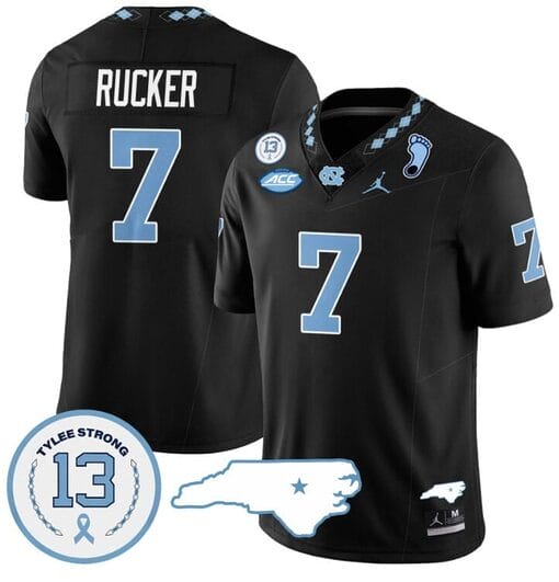 Kaimon Rucker Jersey #7 North Carolina Tar Heels Vapor College Football Stitched Black