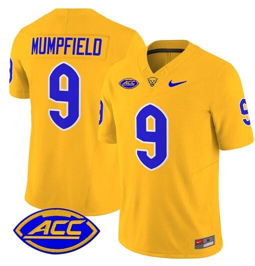 Konata Mumpfield Jersey #9 Pittsburgh Panthers Vapor Limited College Football Stitched Gold