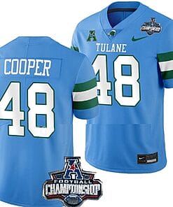 Keith Cooper Jersey #48 Tulane Green Wave 2022 ACC Football Championship Blue