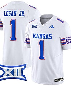 Kenny Logan Jr Jersey #1 Kansas Jayhawks 2024 Vapor College Football Vapor Limited White