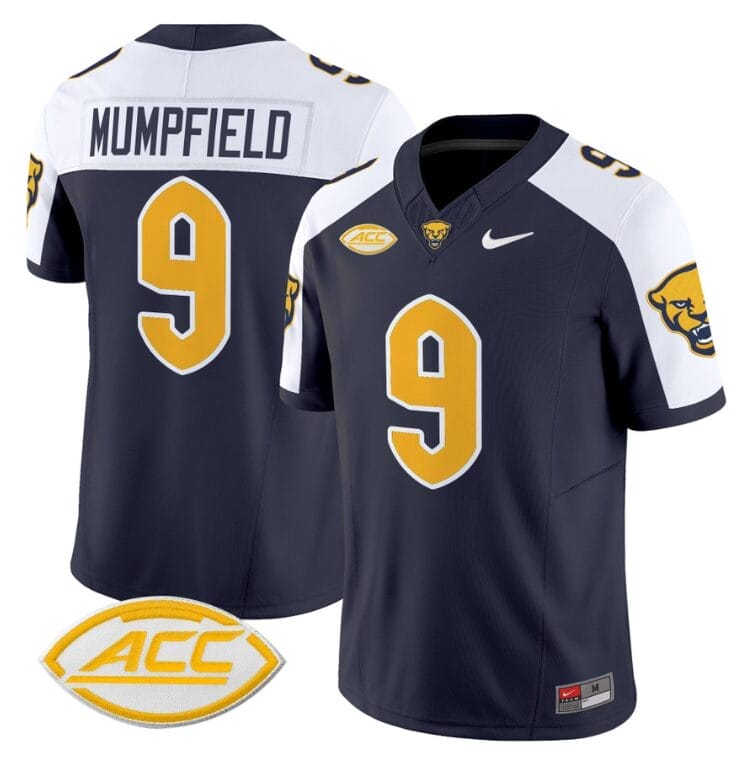 Konata Mumpfield Jersey #9 Pittsburgh Panthers Vapor Limited College Football Stitched Navy Alternate