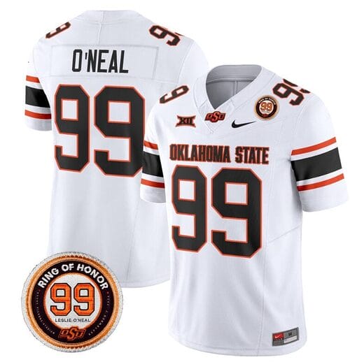 Leslie Oneal Jersey #99 Oklahoma State Cowboys Leslie O'neal Patch Vapor Limited College Football Stitched White