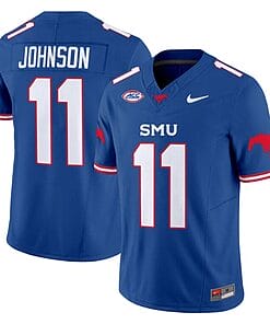 LJ Johnson Jr Jersey #11 SMU Mustangs Icy College Football Vapor Limited Blue