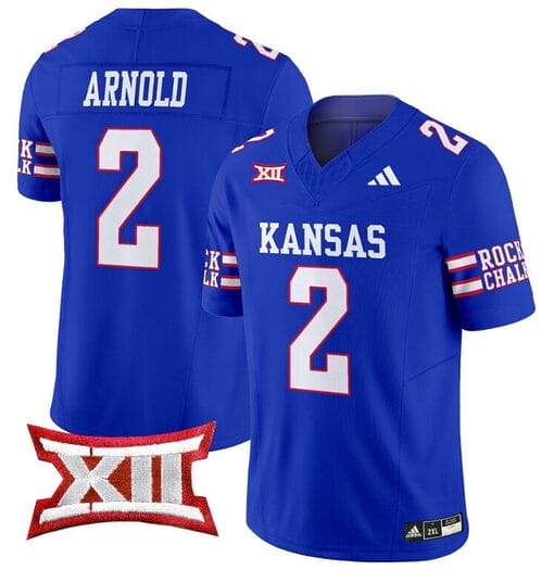 Lawrence Arnold Jersey #2 Kansas Jayhawks 2024 Vapor College Football Vapor Limited Royal