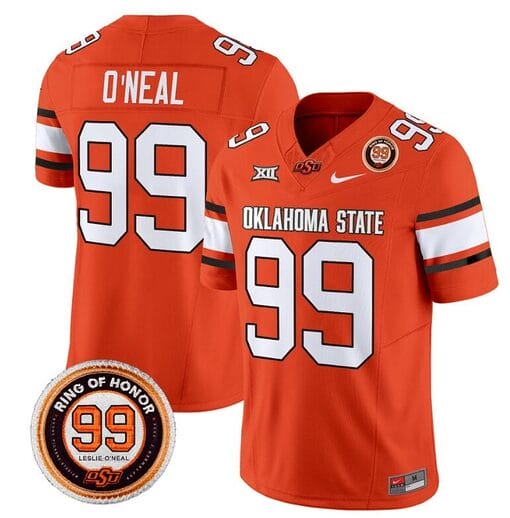 Leslie Oneal Jersey #99 Oklahoma State Cowboys Leslie O'neal Patch Vapor Limited College Football Stitched Orange