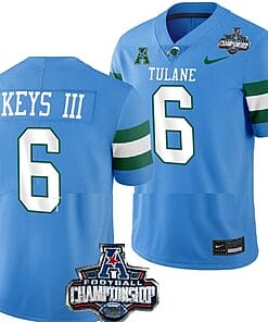 Lawrence Keys II Jersey #6 Tulane Green Wave 2022 ACC Football Championship Blue