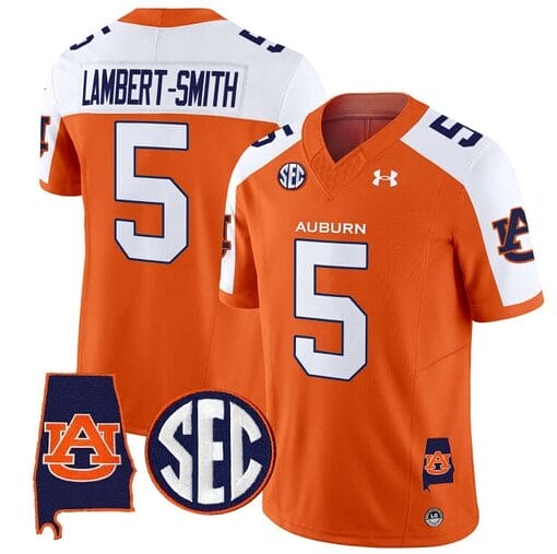 Lambert Smith Jersey #5 Auburn Tigers SEC Patch Vapor Limited College Football Stitched Orange Alternate