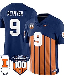 Luke Altmyer Jersey #9 Illinois Fighting Vapor Limited College Football Stitched Throwback