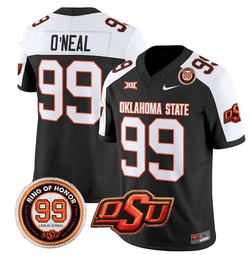 Leslie Oneal Jersey #99 Oklahoma State Cowboys Leslie O'neal Patch Vapor Limited College Football Stitched Black Alternate