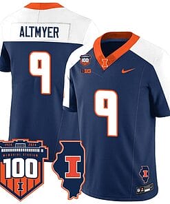 Luke Altmyer Jersey #9 Illinois Fighting Vapor Limited College Football Stitched Navy Alternate