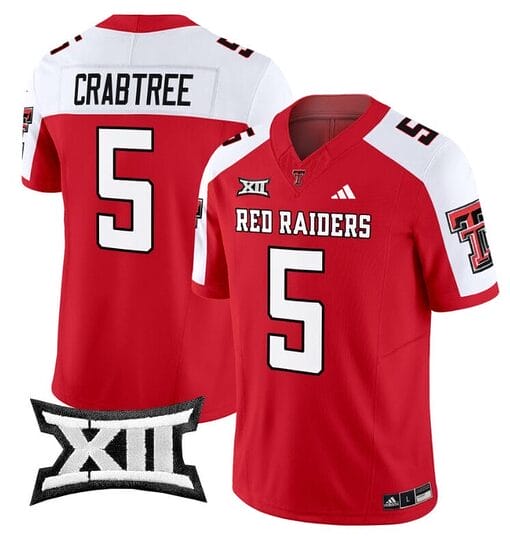 Michael Crabtree Jersey #5 Texas Tech Red Raiders Vapor Limited Football Red Alternate