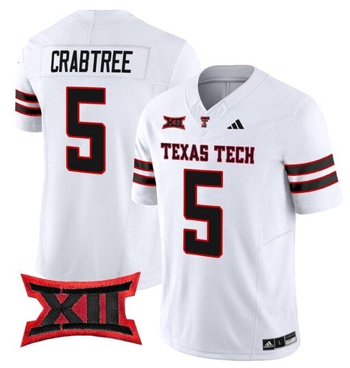 Michael Crabtree Jersey #5 Texas Tech Red Raiders Vapor Limited Football White