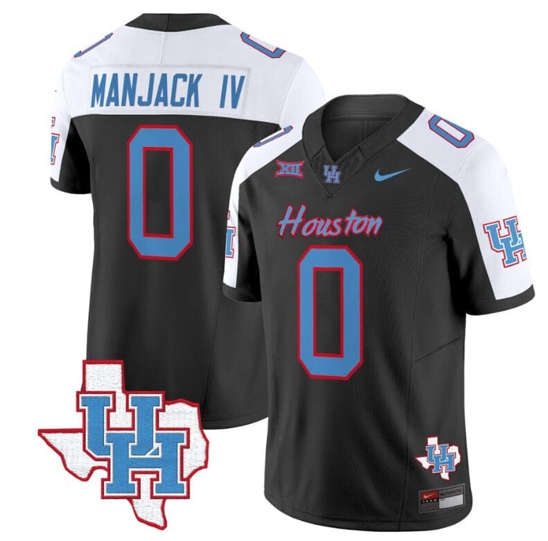 Manjack IV Jersey #0 Houston Cougars Oilers Inspired Vapor College Football Limited Stitched Black Alternate