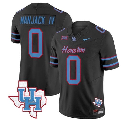 Manjack IV Jersey #0 Houston Cougars Oilers Inspired Vapor College Football Limited Stitched Black