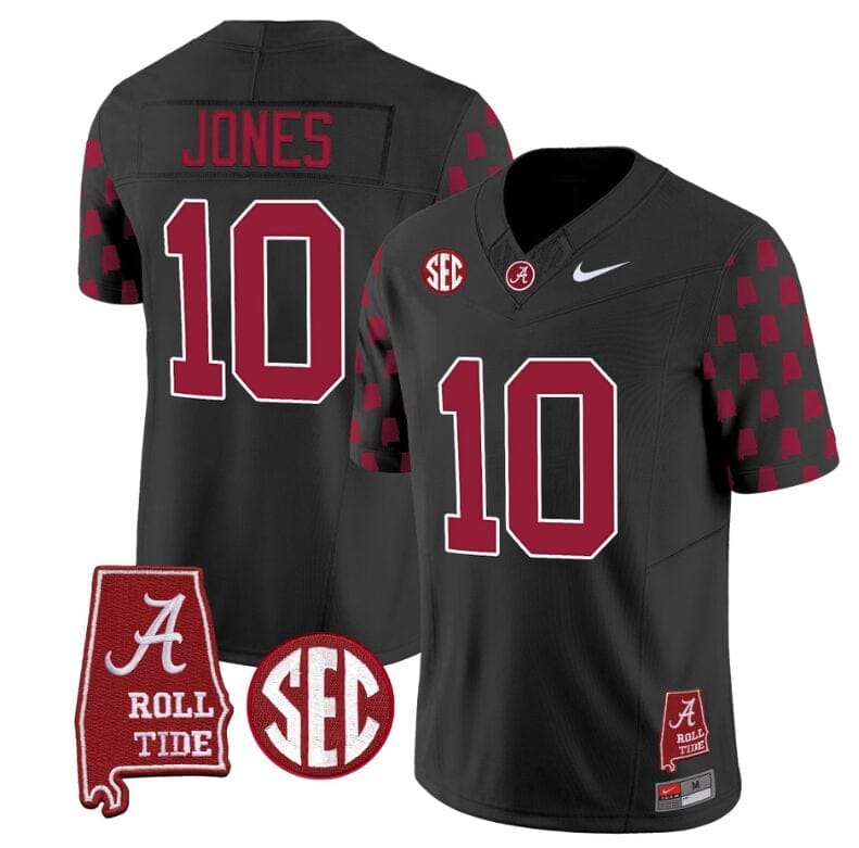 Mac Jones Jersey #10 Alabama Crimson Tide Vapor College Football Limited Stitched Black