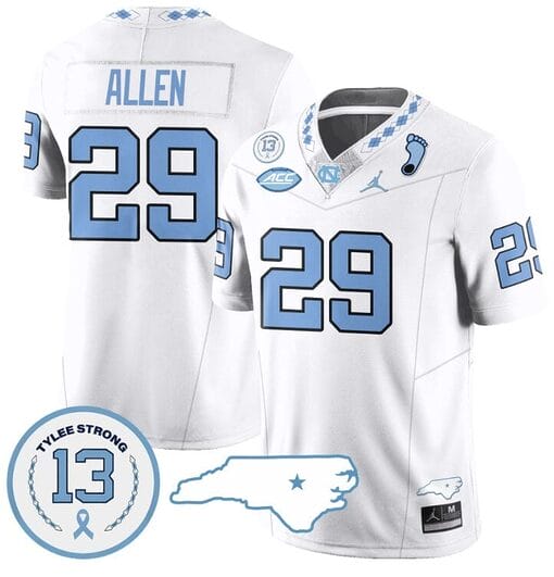 Marcus Allen Jersey #29 North Carolina Tar Heels Vapor College Football Stitched White