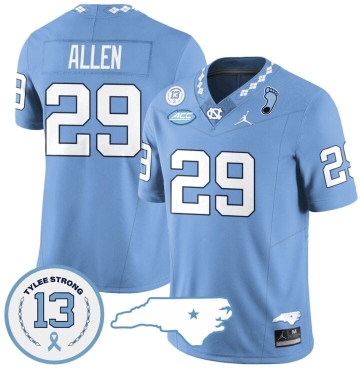 Marcus Allen Jersey #29 North Carolina Tar Heels Vapor College Football Stitched Blue
