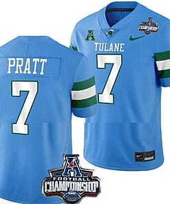 Michael Pratt Jersey #7 Tulane Green Wave 2022 ACC Football Championship Blue
