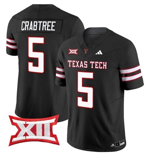 Michael Crabtree Jersey #5 Texas Tech Red Raiders Vapor Limited Football Black