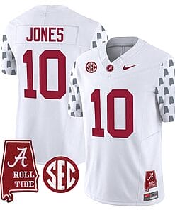 Mac Jones Jersey #10 Alabama Crimson Tide Vapor College Football Limited Stitched White