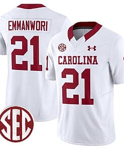 Nick Emmanwori Jersey #21 South Carolina Gamecocks Football 1980 Throwback Vapor Limited SEC Patch White