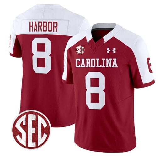 Nyck Harbor Jersey #8 South Carolina Gamecocks Football 1980 Throwback Vapor Limited SEC Patch Garnet Alternate