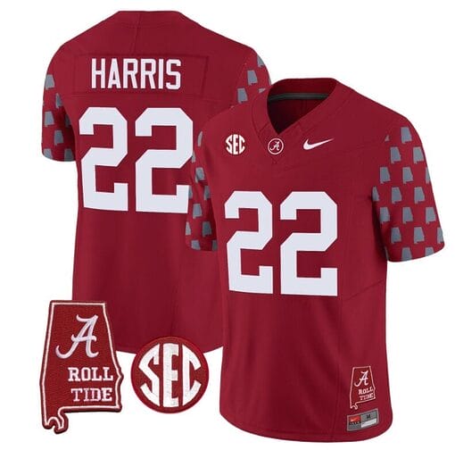 Najee Harris Jersey #22 Alabama Crimson Tide Vapor College Football Limited Stitched Crimson